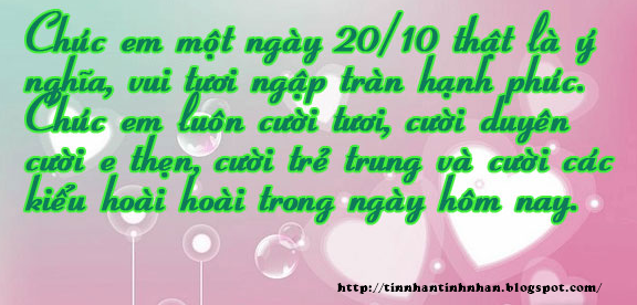 Những Lời Chúc 20-10 Hay Nhất tặng Người Yêu 2015