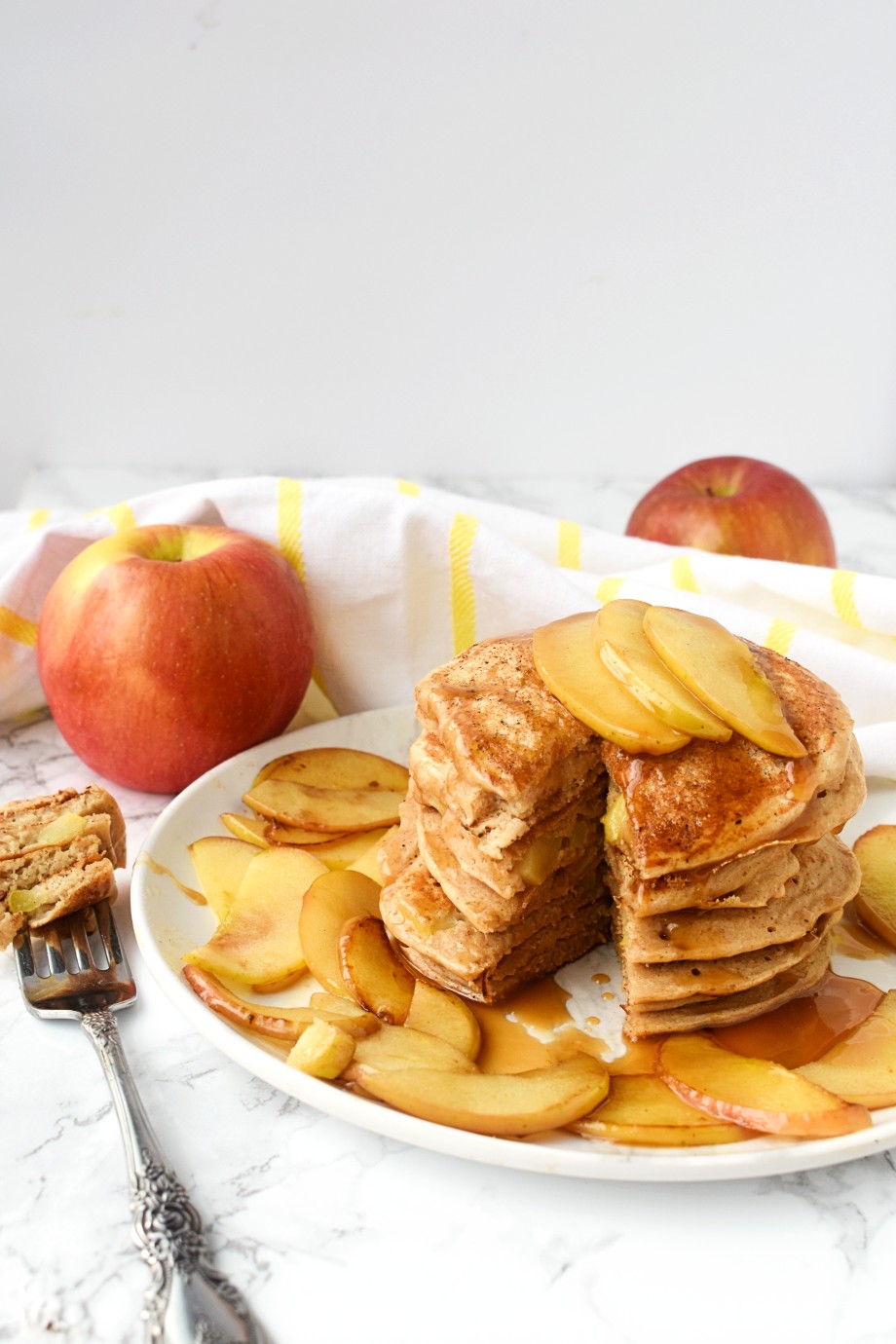 Whole-Wheat Caramel Apple Pancakes