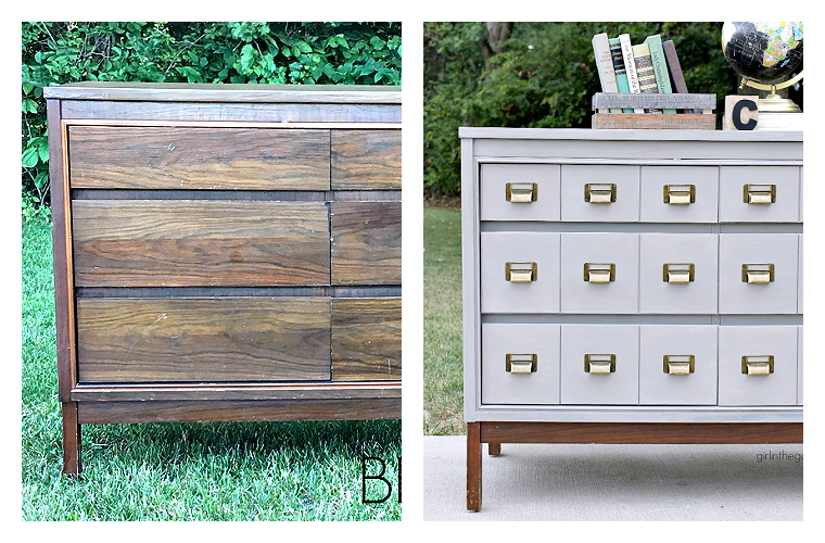 Dresser turned faux apothecary cabinet