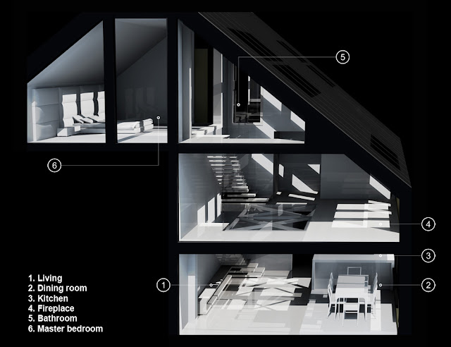 Diagram showing rooms in the attic apartment 