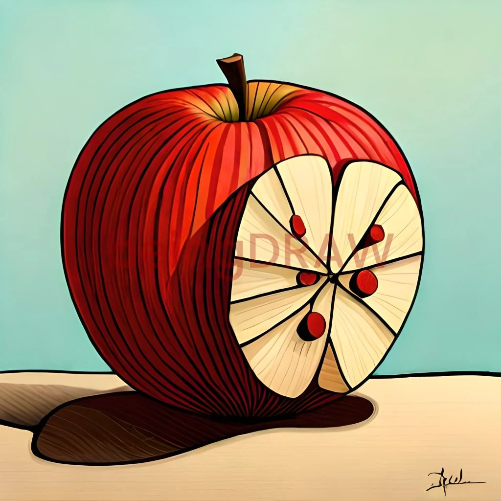 apple drawing for kids