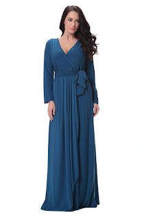 V neck maxi dress