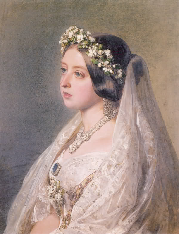 Queen Victoria in her wedding dress Franz Winterhalter 1847