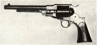 C. B. Hoard at Watertown, N.Y., made Freeman revolver which has strong resemblance in frame to Starr design. Design of Freeman was probably swapped to Rogers & Spencer for their stock of Springfield musket parts.