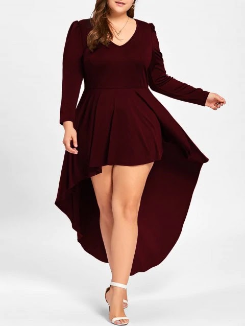 Plus Size V Neck Cocktail Dress