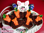 Kakaós muffin 'répával töltve', húsvéti sütemény recept, tejszín ízű pudinggal ízesítve.