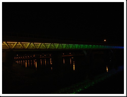 Rainbow Lighting Light Rail Bridge