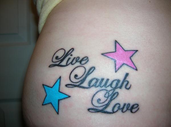 heart tattoos for girls on hip. star tattoos on hip