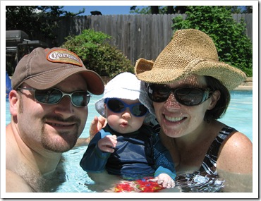 Family swim on Father's Day, 6-21-09