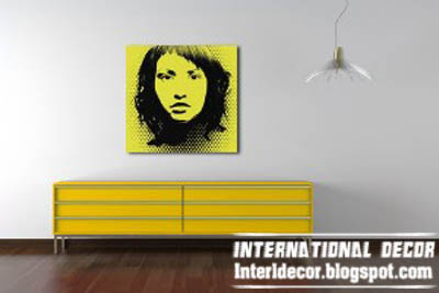 yellow pop art painting, modern pop art painting