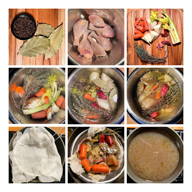 Forty-Five Minute Chicken and Dumplings Made w/ Chicken Drumsticks and Homemade Stock