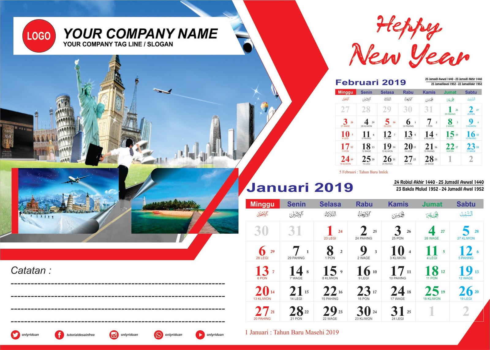 75 Desain  Kalender  Elegan Cdr 