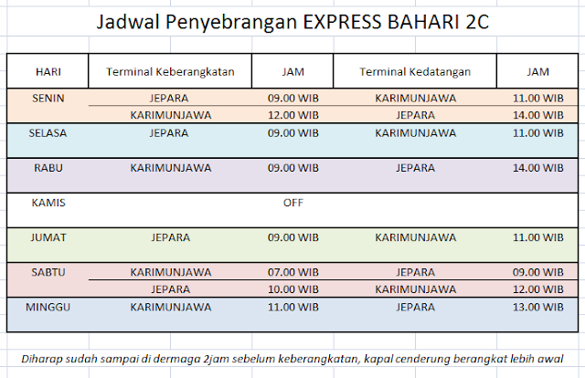 Klik untuk Melihat Jadwal Kapal Express Bahari