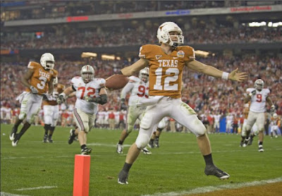 The University of Texas Quarterback Colt McCoy Scores a Rushing Touchdown Against Ohio State in the 2009 Fiesta Bowl