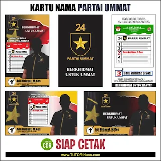 Desain Kartu Nama Caleg Partai Ummat Pemilu 2024 CDR