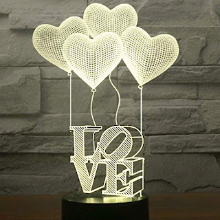 Creative Decor 3D LED Love Heart Lamp for Gift on Valentine