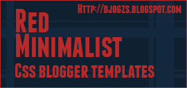 Red Minimalist Blogger Templates