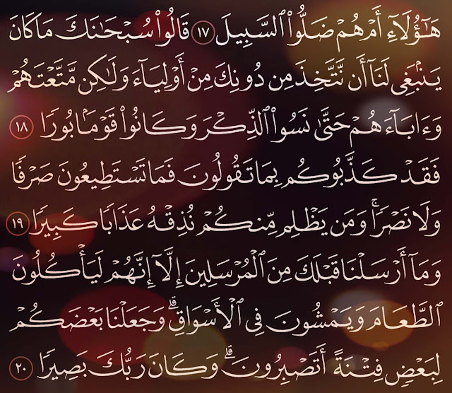 شرح وتفسير سورة الفرقان surah-Al-Furqan ( من الآية 12 إلى الاية 20 )