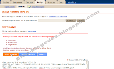 template in Blogspot