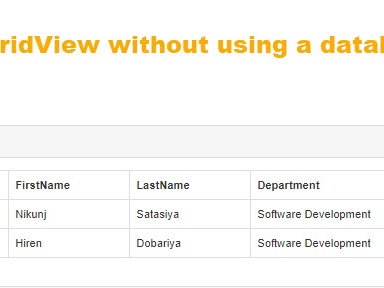 Insert data in GridView without using a database in ASP.NET