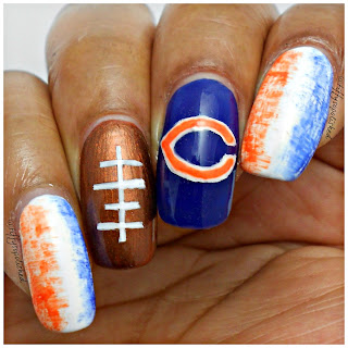 Chicago_Bears_Freehand_Dry_Brush_Nails