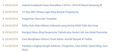 Cara Membuat Halaman Daftar Isi (Sitemap) Blog Berdasarkan Tanggal Publikasi