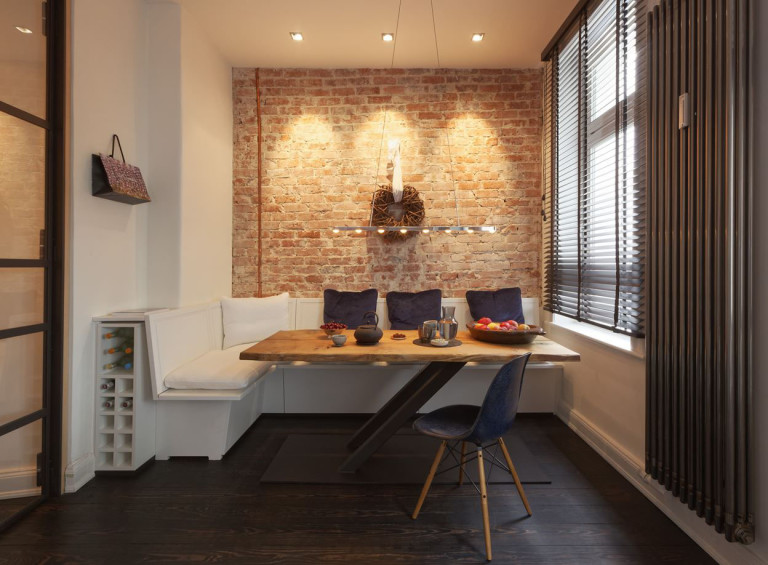 Cozy Renovated Apartment With Rustic Brick Walls