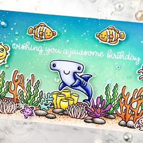 Sunny Studio Stamps: Tropical Scenes Best Fishes Sea You Soon Birthday Card by Ashley Ebben