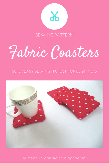 Free sewing pattern: Fabric Coasters