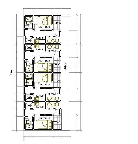 4 Gambar Denah Rumah  Petak  Yang Minimalis  