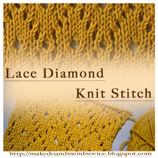 Lace Diamond Knitting Stitch Pattern