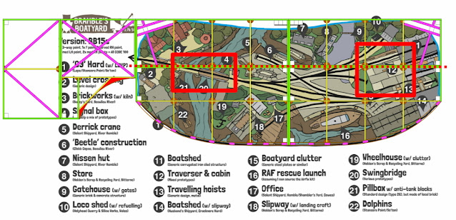 Overlaying the plan on top shows another problem - the bridge and traverser both span a baseboard joint - hardly ideal!