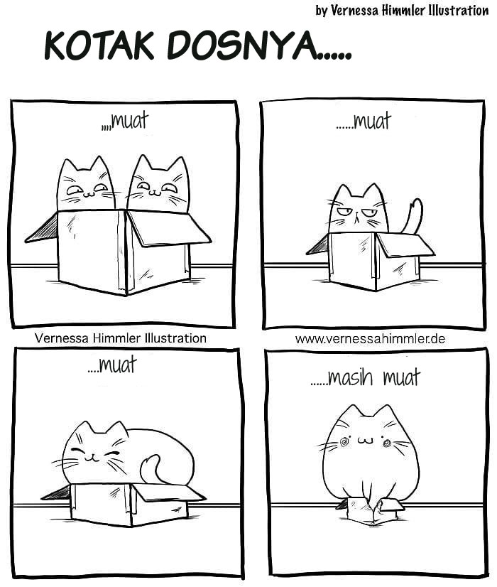  Komik Ilustrasi Kehidupan Sehari hari Bersama Dua kucing 