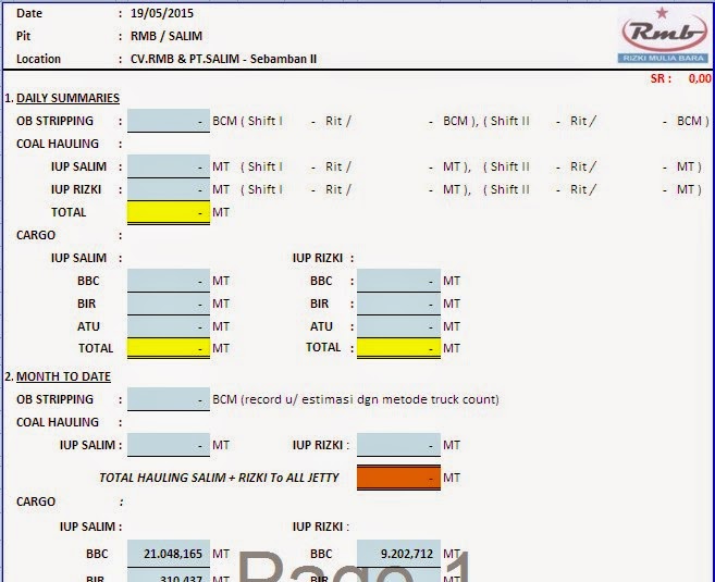 Contoh Form Attachment Daily Report by Email - Mas Yuli