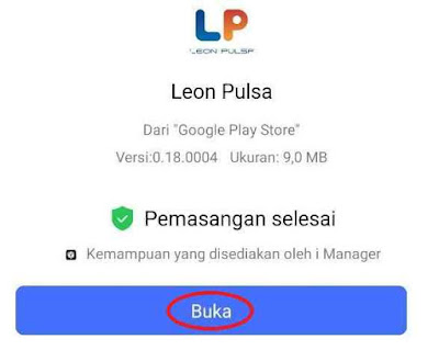 Buka Aplikasi Android Leon Pulsa Mobile Top Up