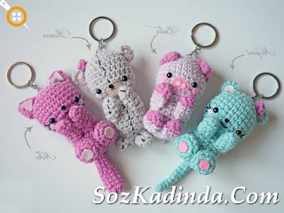 Amigurumi kedicik anahtarlık modeli yapımı