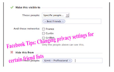 Facebook Tips: Changing privacy settings for certain friend lists