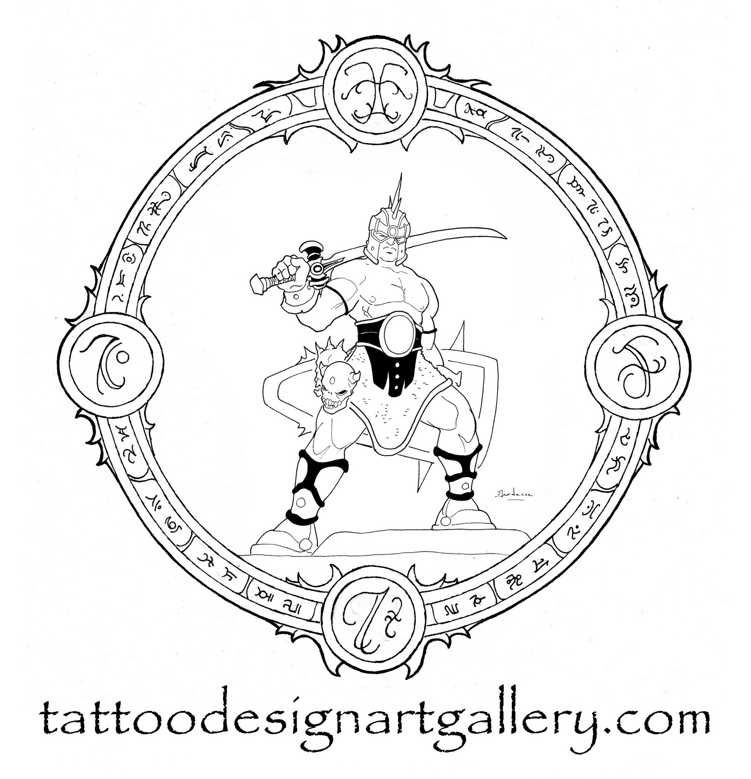Demon Warrior Tattoo Designs Drawings