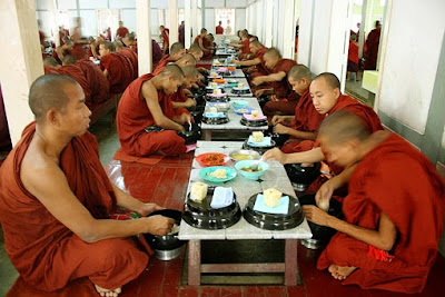 monks at lunch in a monastery