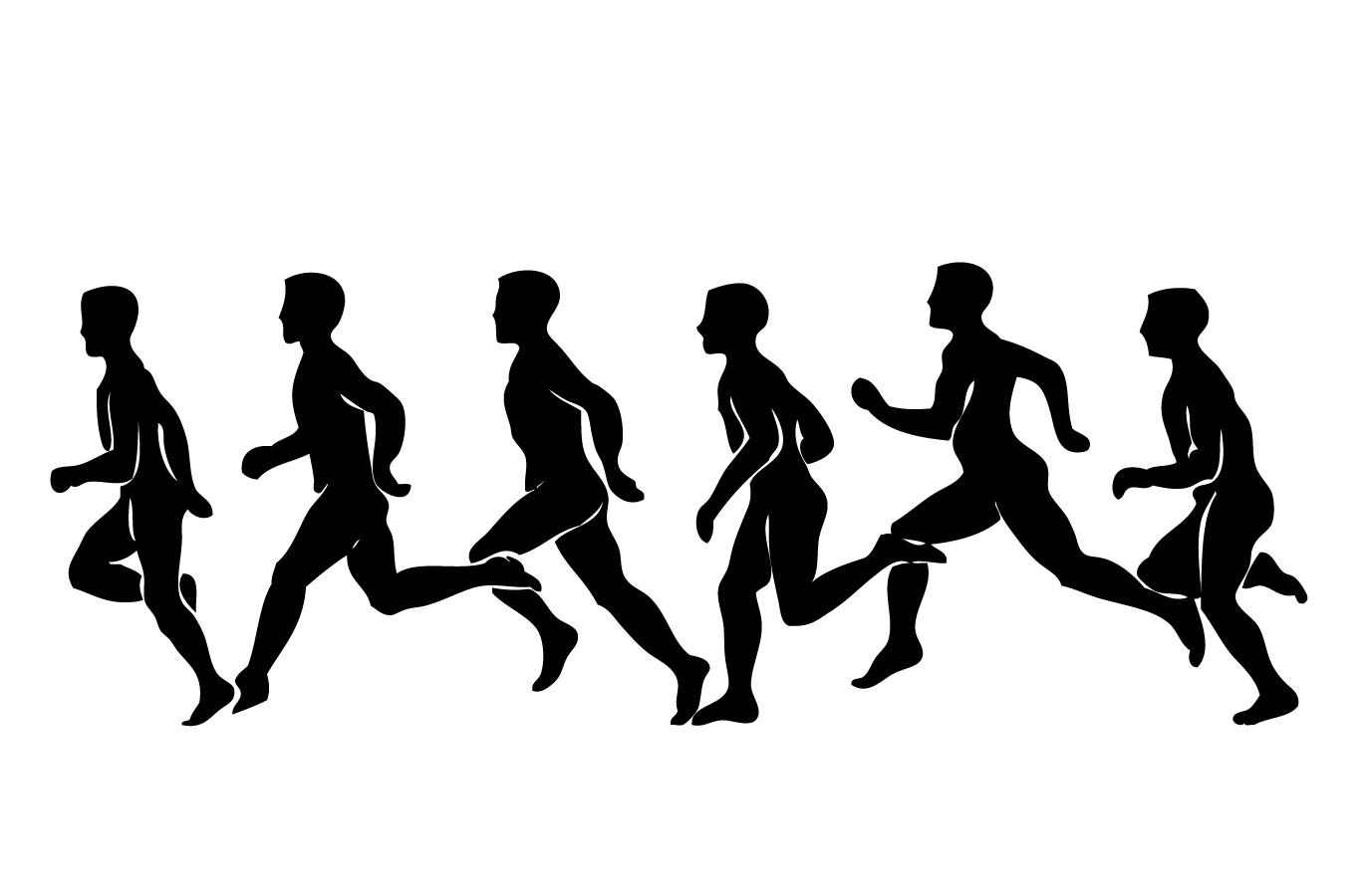 Bezierinfoベジェインフォ 走る人のシルエット Running Exercise Clip Art イラスト素材