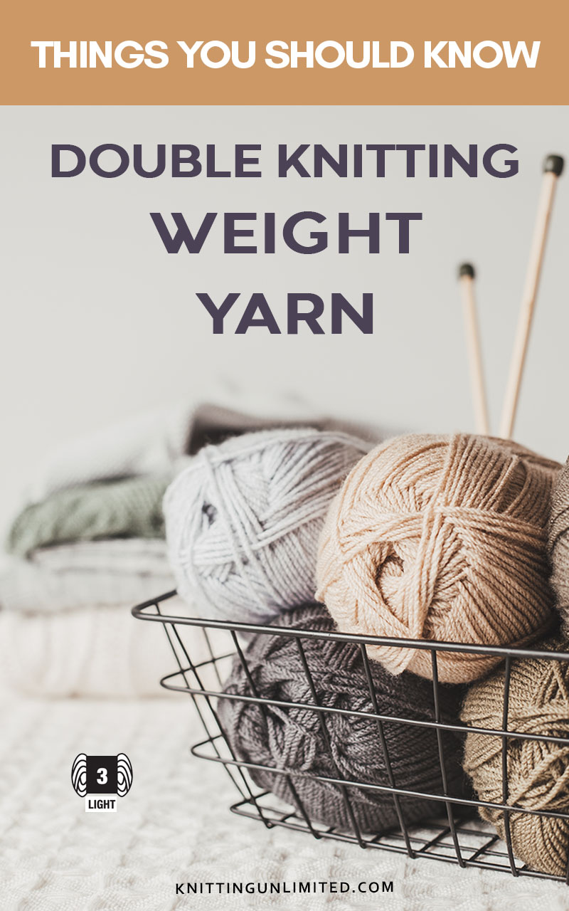 Double knitting weight yarn comes in a variety of fibers, including wool, cotton, silk, acrylic, and blends.