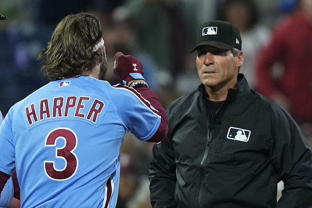 PHILLIES BRYCE HARPER FLIPS OUT ON UMPIRES & TOSSED HELMET INTO STANDS