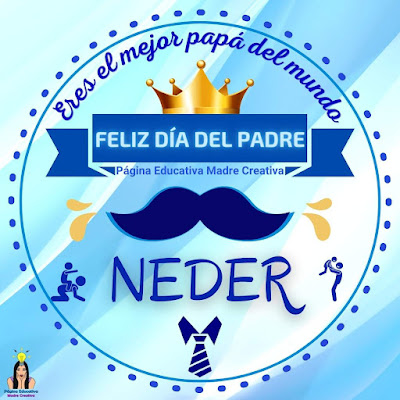 Solapín Nombre Neder para redes sociales por Día del Padre