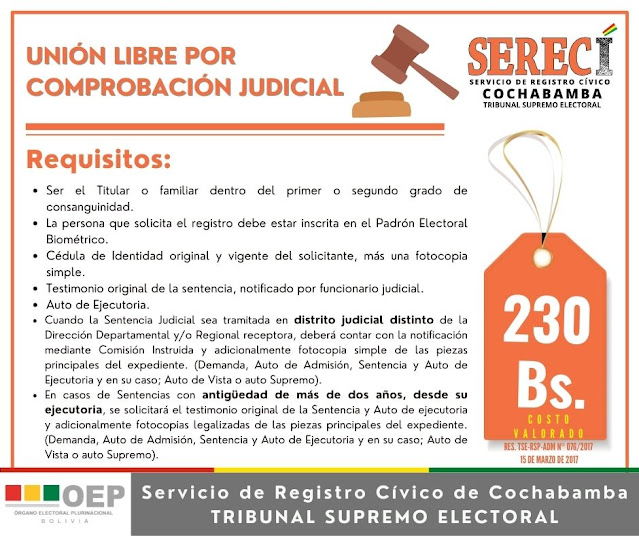 Unión libre por comprobación judicial