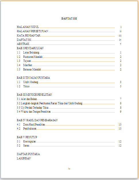 Contoh daftar isi makalah pendidikan - 28 images - contoh 