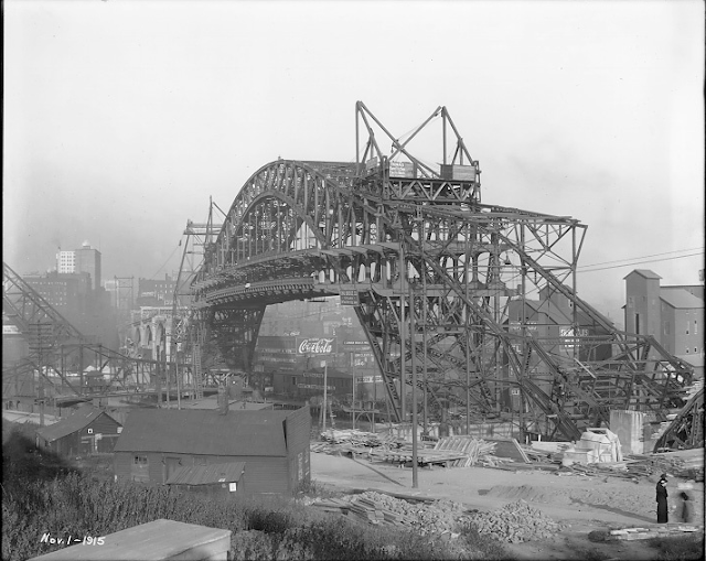 Detroit-Superior (Veterans' Memorial) Bridge, 1 Nov. 1915 #vintage #cleveland #ohio