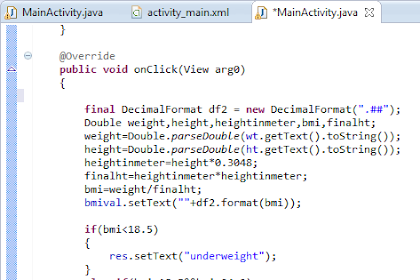 Bmi Calculator App Source Code