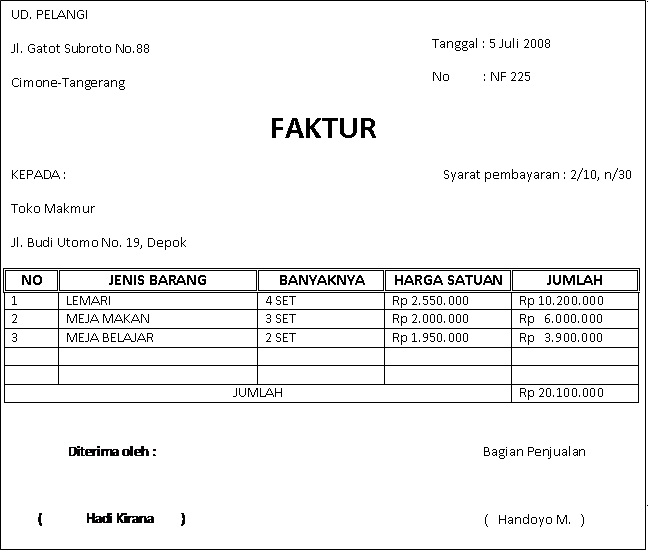 Contoh Jurnal Invoice - Contoh Sri