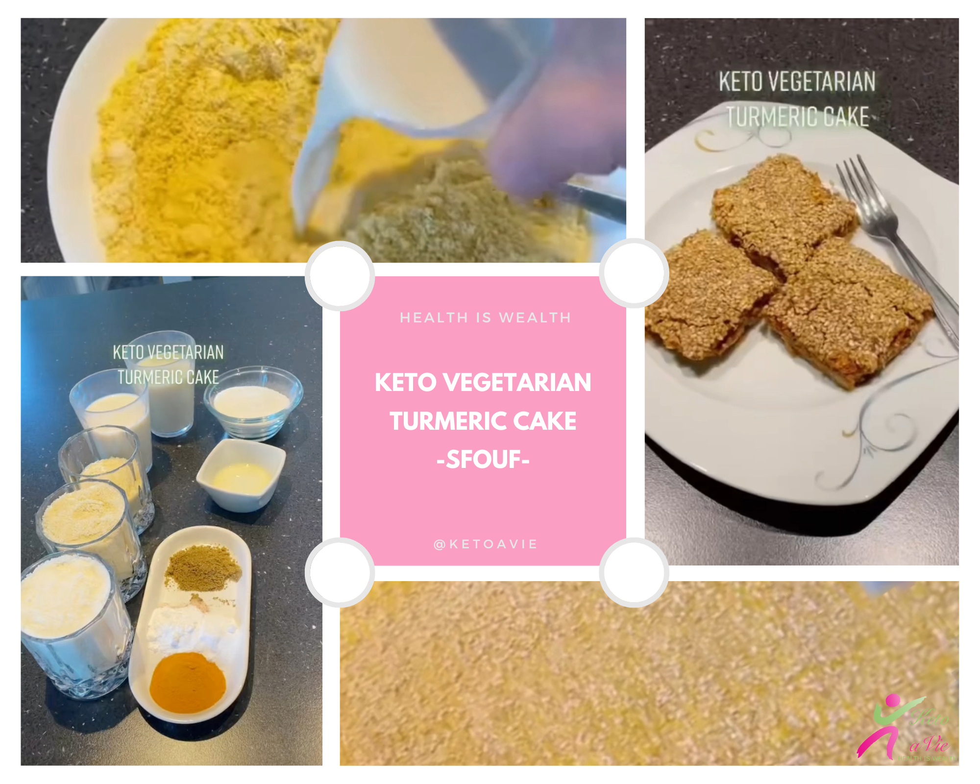 Step-by-step guide on how to prepare our Keto Vegetarian Turmeric Cake
