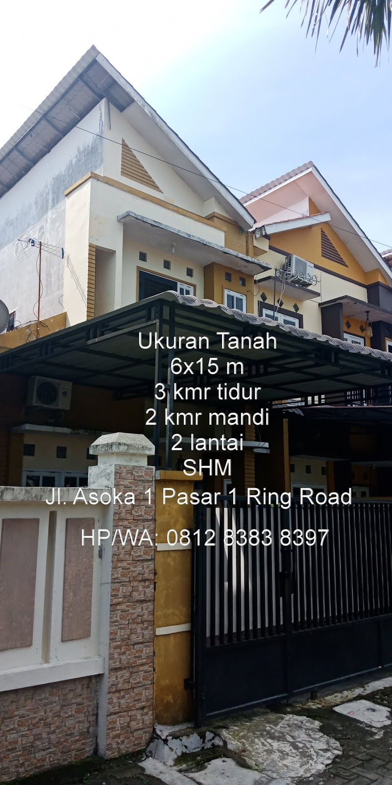  Jual  Rumah Murah Secondary 2 lantai di Jl Asoka 1 Pasar 1 